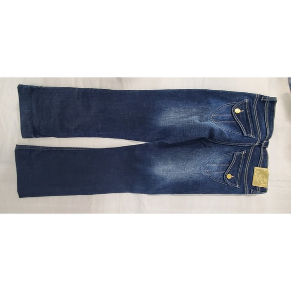 Wckd Jeans Gold Embroidered Denim Y2k Womens Size 9 Straight Cut Stretch Comfort - Picture 3 of 8